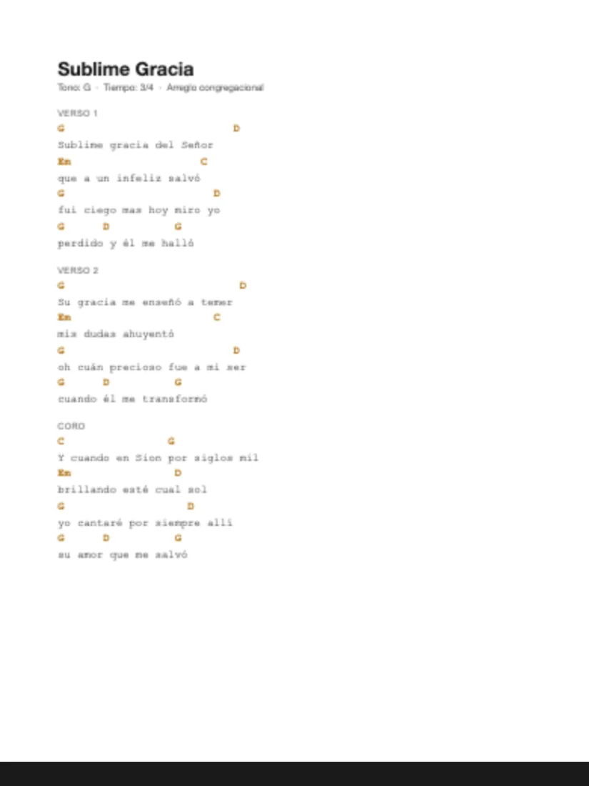 Celular mostrando la partitura sincronizada